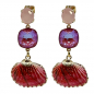 Preview: Ekaterini earrings sunrise shells, pink Swarovski crystals and with gold accents